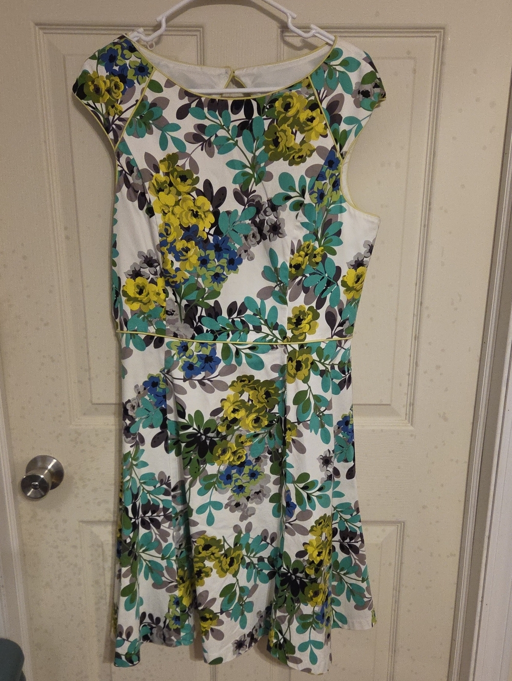 London Style Collection Cap-Sleeve Floral Dress